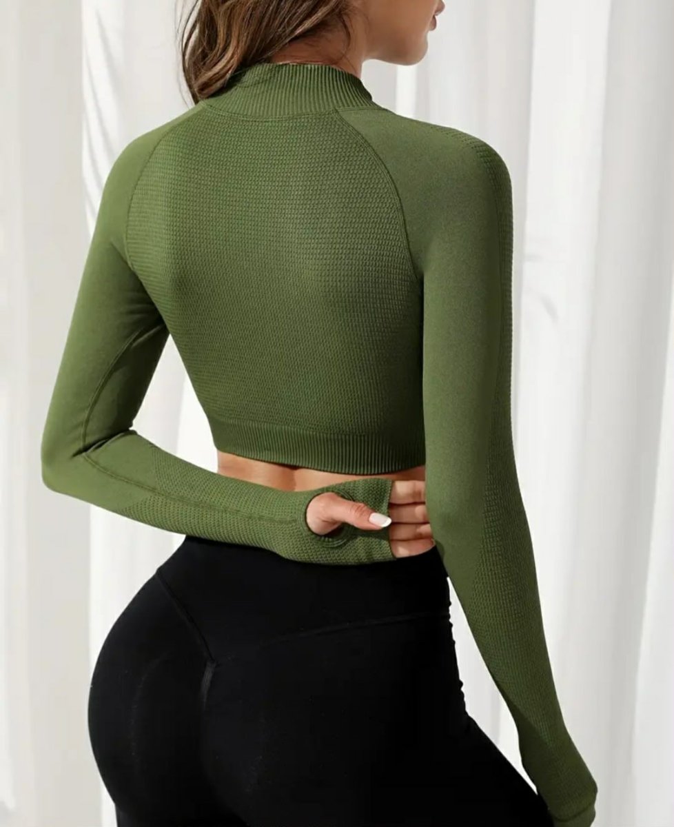 Saco Buzo Deportivo Corto Con Cremallera – Verde Oliva Ref. 6150 - Imagen 2