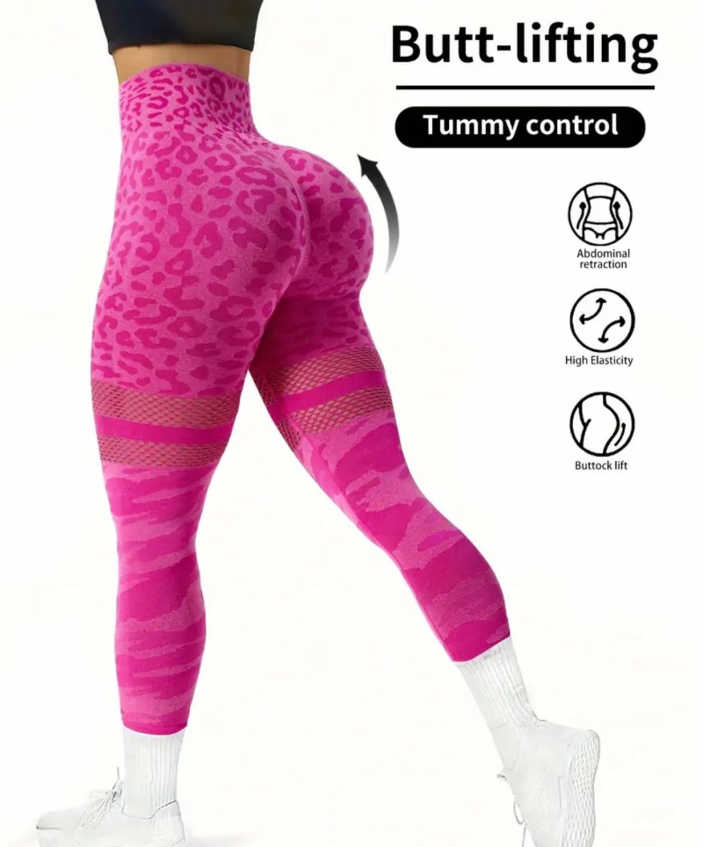 Lycra Leggings Deportivo Push Up Animal Print – Rosa Chicle Ref. 1520 - Imagen 2
